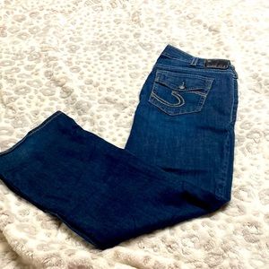 Silver aiko mid rise boot cut jeans